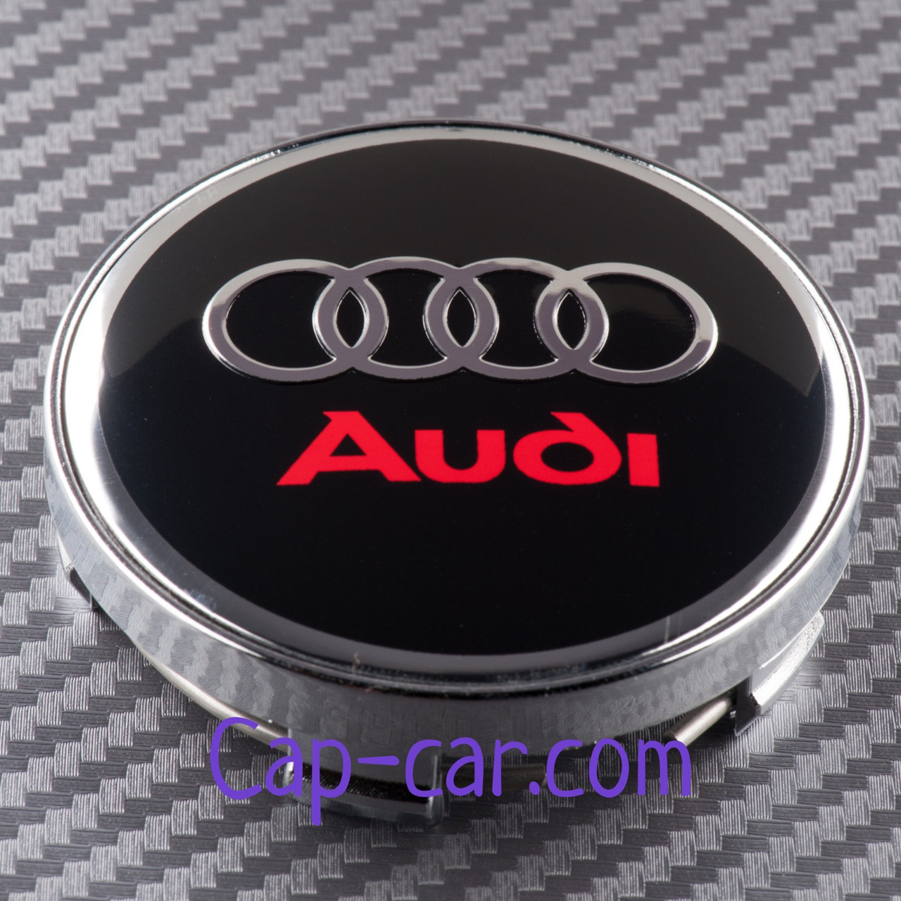 Ковпачки, заглушки для дисків з емблемою Audi (Ауді). 56/60 мм.