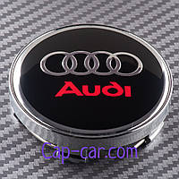 Колпачки, заглушки для дисков с эмблемой Audi (Ауди). 56/60мм.