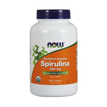Органическа спіруліна Now Foods Spirulina 500 mg organic (500 tabs)