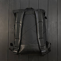 Чорний рюкзак Роллтоп RollTop міський для подорожей, фото 2