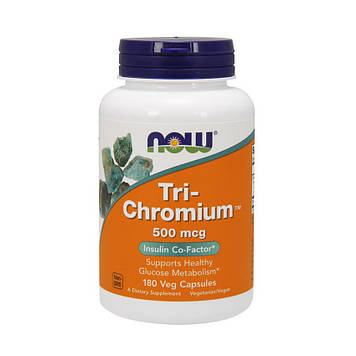 Три-Хром (хром піколінат, хром хелат, полінікотінат хрому) Now Foods Tri-Chromium 500 mcg (180 veg caps)