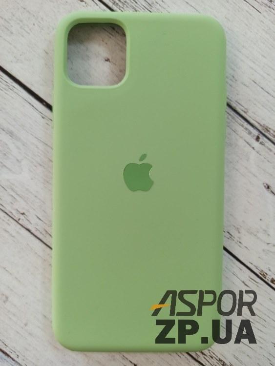 Чохол iPhone 11 Pro Max- Silicone Case Full Cover №1 м`ятно-зелений, фото 1