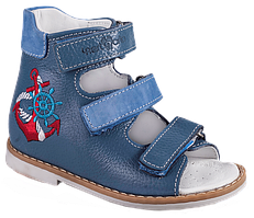 Ортопедичні босоніжки для хлопчика з високим задником Форест Орто сині 4Rest Orto 06-116 розмір 19-30