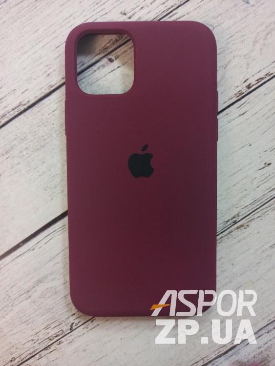 Чохол iPhone 11 Pro- Silicone Case Full Cover №59 бордовий, фото 1