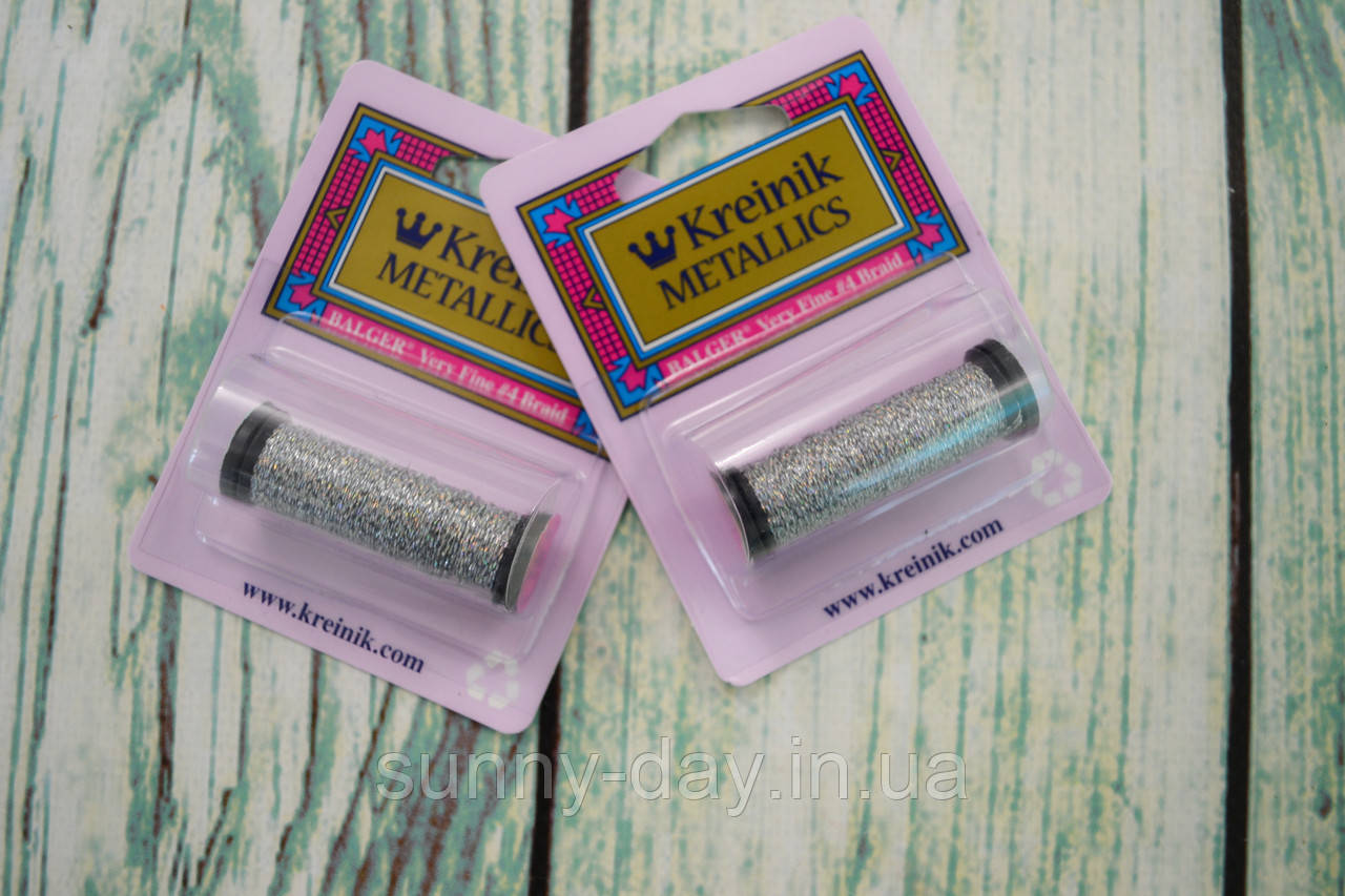 Kreinik Very Fine #4 Braid (11 m), колір 001 L, фото 1