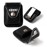 Шкіряний чохол для запальничок Zippo з кліпсою Чорний (LPCB)