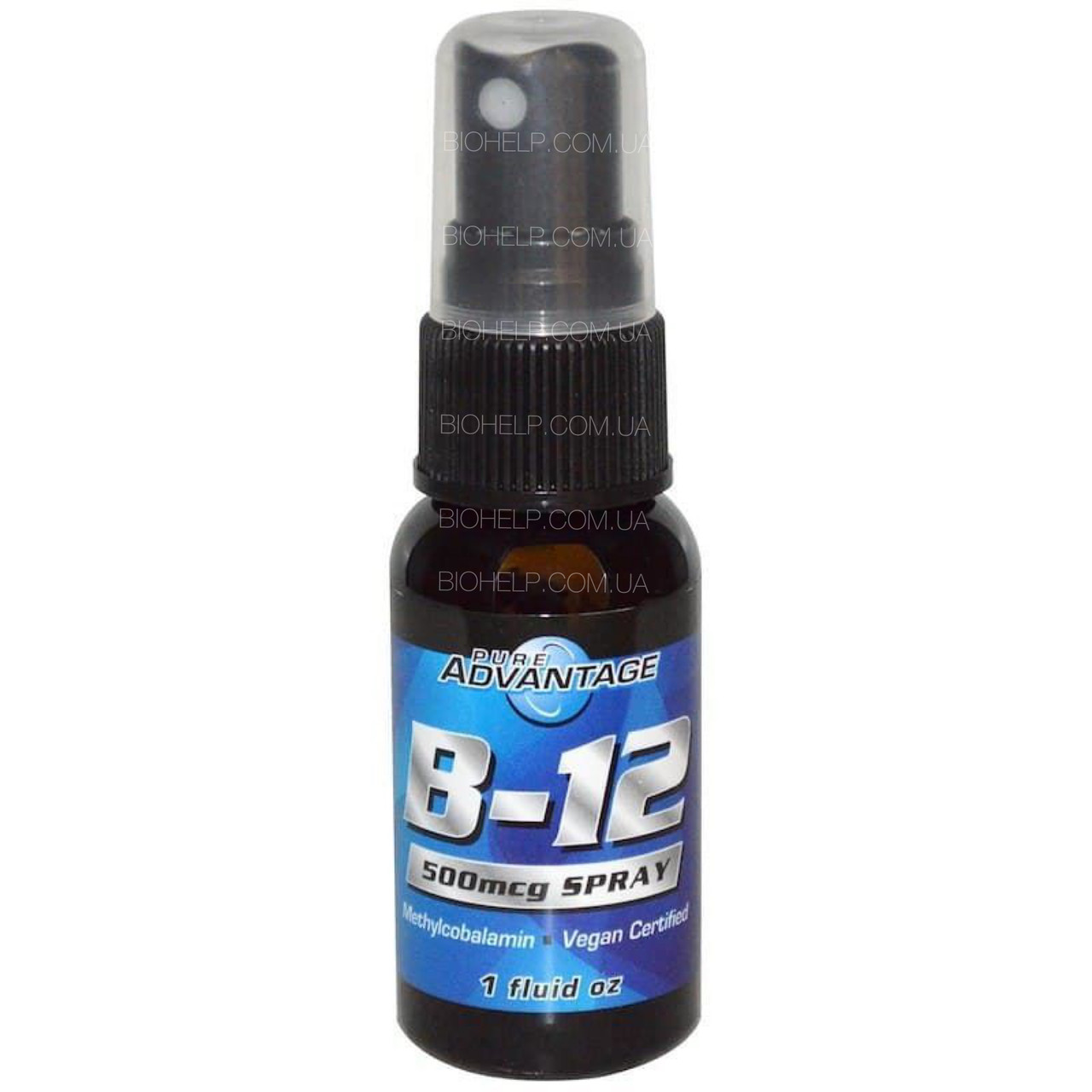 Вітамін В12, B-12 Spray, Pure Advantage, Б12 метилкобаламін спрей, 500 мкг, 30 мл. BX736