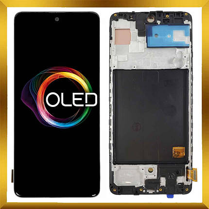 Дисплей Samsung A515 Galaxy A51 з сенсором Чорний Black у рамці OLED високої якості, фото 1