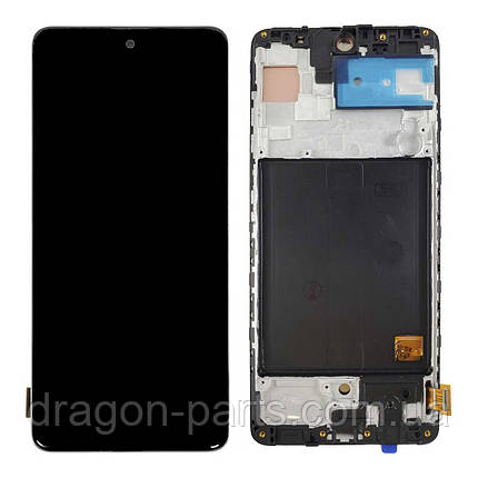Дисплей Samsung A515 Galaxy A51 з сенсором Чорний Black у рамці OLED високої якості, фото 2