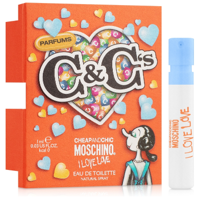 Пробник квіткової туалетної води Moschino Cheap & Chic I Love Love edt 1ml оригінал, деревно-мускусні парфуми