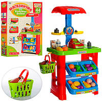 Игровой набор Магазинчик с кассовым аппаратом и продуктами, 44 предмета, 661-79, для детей от 3 лет, Пакунок