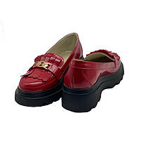 Лофери жіночі з натуральної лакової шкіри червоного кольору “Style Shoes”, фото 5