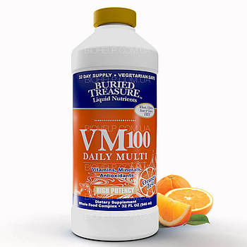 Buried Treasure Мультивітаміни та мінерали / VM100 Daily Liquid Multi Vitamins and Minerals Orange Zest 473 мл