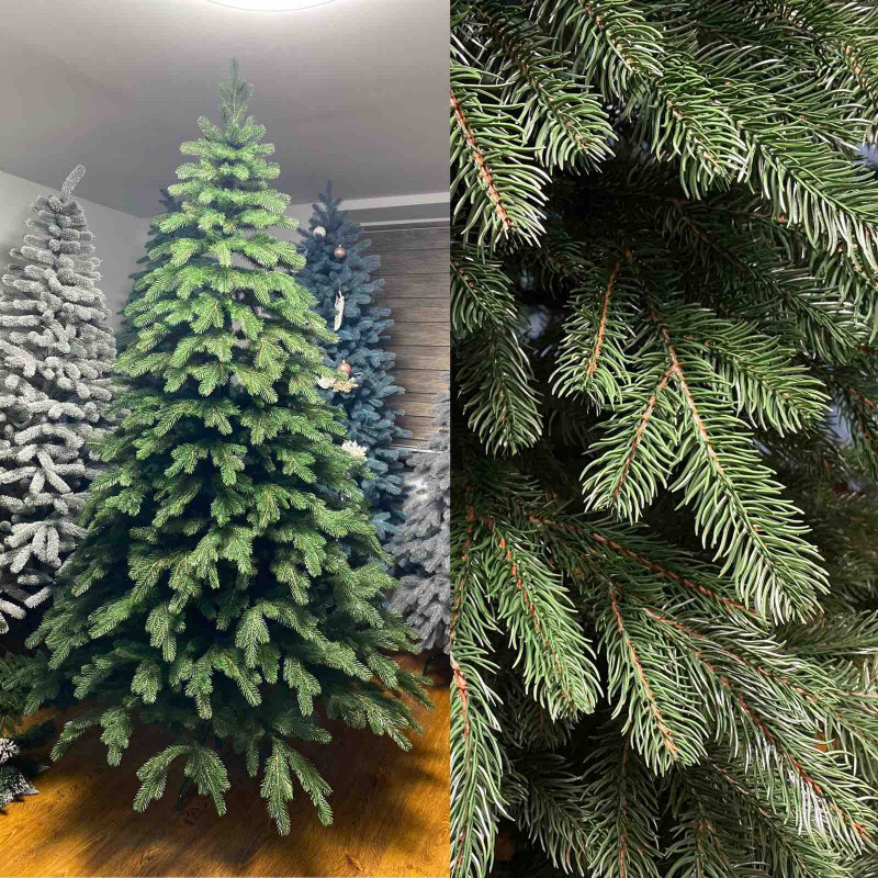 Ялинка "Ковалевська" 2,3 м штучна лита зелена / лита ялинка штучна / ялина / штучні ялинки / елки, фото 1