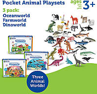 Обучающие наборы Динозавры Домашние животные и Животные океана Learning Resources Pocket Animal Playsets