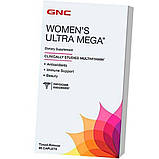 Вітаміни і мінерали для жінок GNC Womens Ultra Mega 90 капсул, фото 4