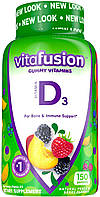 Vitafusion D3 25 мкг (1000 IU) витамин D3 в каждой желейке натуральный персик, ежевика и клубника 150 шт