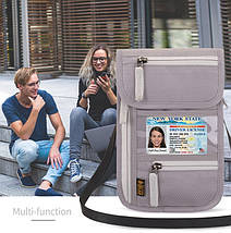 Підвісна Багатофункціональна сумка-контроль органайзер для документів Сіра, фото 2