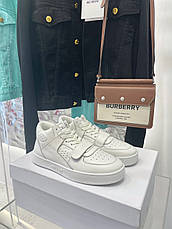 Жіночі білі шкіряні кросівки Celine CT-02 MID кеди Селін на шнурівки та липучках, фото 4