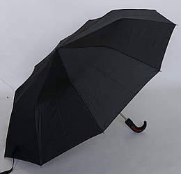Парасолька чоловіча чорного кольору з прогумованою ручкою