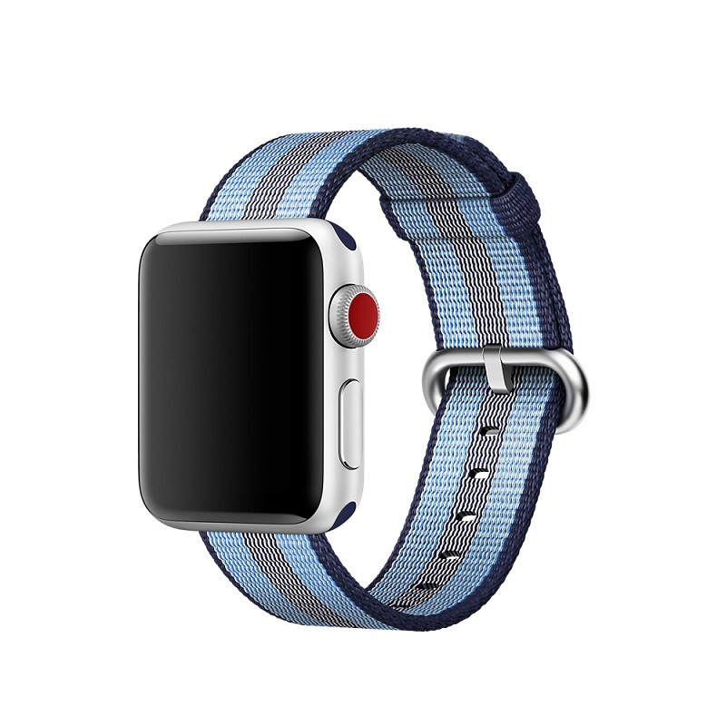 Ремінець для годинника Apple Watch 38 мм 40 мм нейлоновий з пряжкою, Blue with dark blue, фото 1
