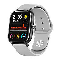 Ремінець силіконовий для годинника 20 мм Sport design сірий