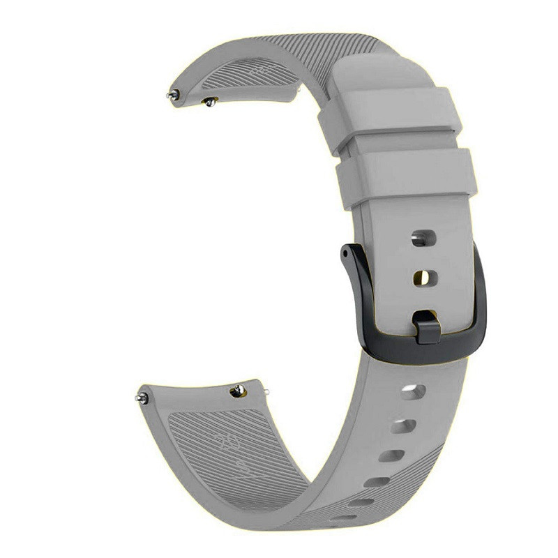 Ремінець силіконовий для годинника 20 мм Type B сірий, фото 1