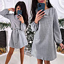 Ошатне плаття трапеція з люрексу коктельное з поясом блискуче (р. 42-46) 9033068, фото 2