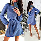 Ошатне плаття трапеція з люрексу коктельное з поясом блискуче (р. 42-46) 9033068, фото 4