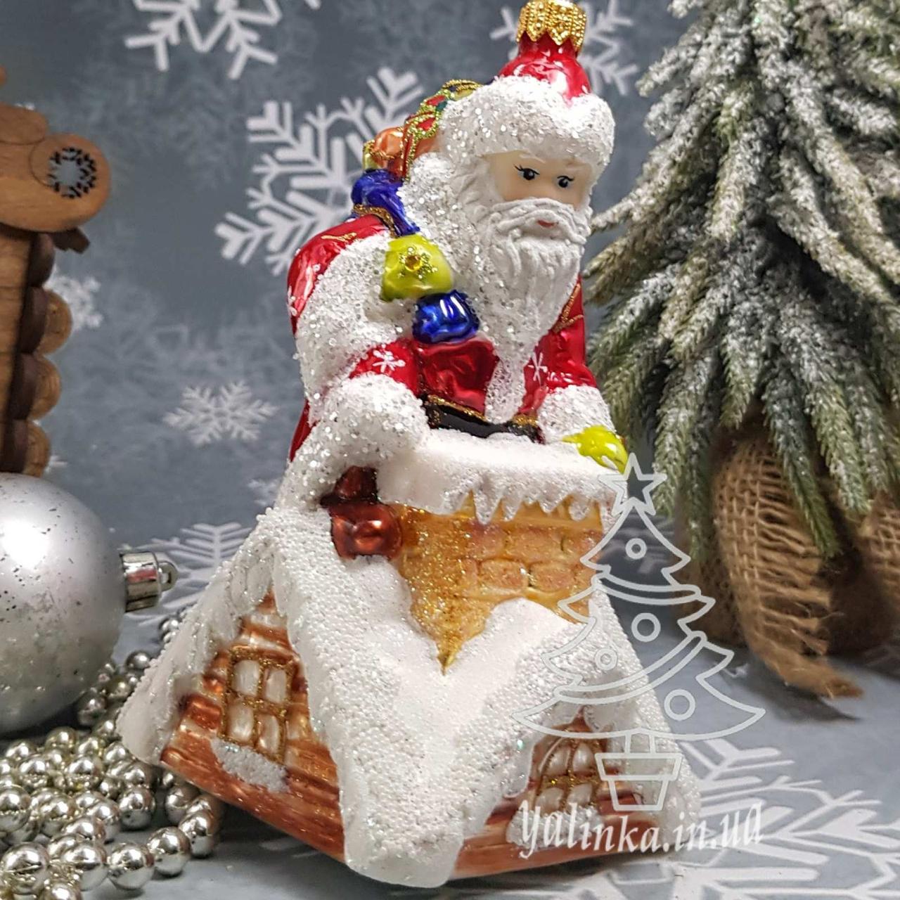 Дід мороз Величезний вилазить із труби Іграшка на ялинку Irena