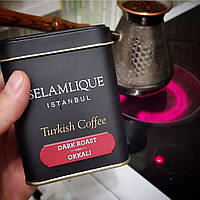 Турецкий кофе мелкомолотый Selamlique темная обжарка 125 г, крепкий кофе для турки, без добавок