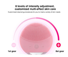 Масажер для обличчя. Електрична силіконова щітка для догляду за шкірою обличчя