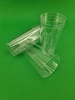 Стакан стеклоподобный пластиковый без ножки объём 300 мл прозрачный 20 шт/уп.