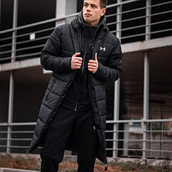 Чоловіча зимова куртка Under Armour Зимовий чоловічий пуховик подовжений чорний