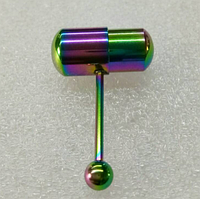 Вібро сережки, штанга в язичок перламутровий колір