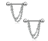 Сережки для пірсингу сосків із ланцюгом. Пірсинг сосків 2 шт., фото 3