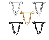 Сережки для пірсингу сосків із ланцюгом. Пірсинг сосків 2 шт., фото 4