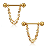 Сережки для пірсингу сосків із ланцюгом. Пірсинг сосків 2 шт., фото 7