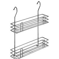 Полка на рейлинг для спецй двойная пряма хром