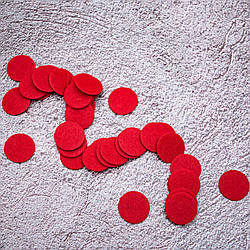 Фетрові кухлі/колір червоний/від діаметр 2,5 см/замовлення від 1 пачки (20 шт.)