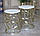 Кавовий стіл Малий з металу та мармуру листям Гінкго золото Гранд Презент 60647/М, фото 5