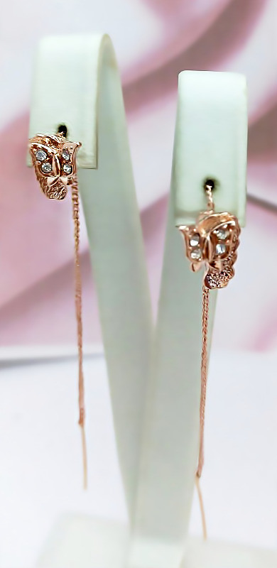 Сережки протяжки булат. Висота сережки 9.0 см ширина 5 мм