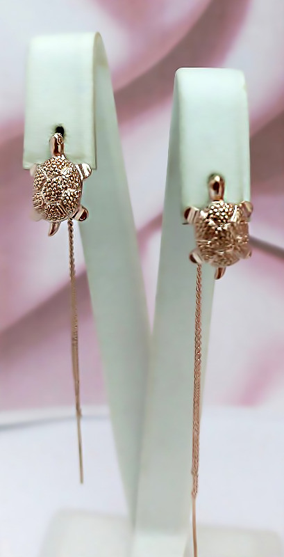 Сережки протяжки булат. Висота сережки 9.0 см ширина 5 мм