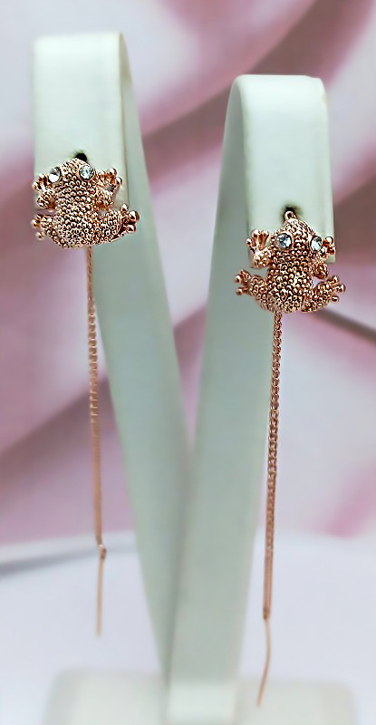 Сережки протяжки булат. Висота сережки 9.0 см ширина 5 мм