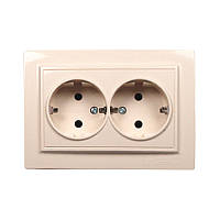 Розетка подвійна із заземленням 16 А  Enzo  Лате