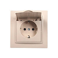 Розетка з кришкою IP44  з/з 16 А  Enzo  Лате