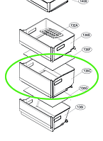 Ящик морозильной камеры LG AJP75615001 для GW-B459 GW-B509 и др. средний
