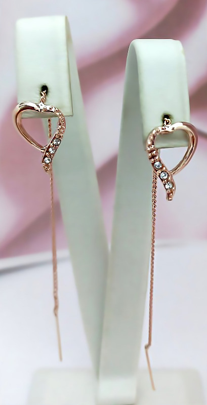 Сережки протяжки булат. Висота сережки 9.0 см ширина 5 мм