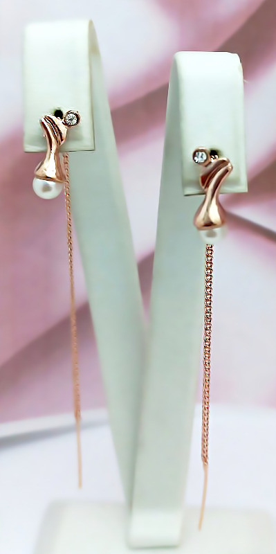 Сережки протяжки булат. Висота сережки 9.0 см ширина 5 мм