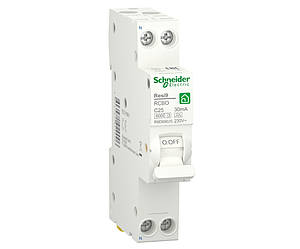 1p+N C 25A, 30mA, 6kA тип A, 1 модуль, Диференціальний автоматичний вимикач Schneider Electric, Resi9